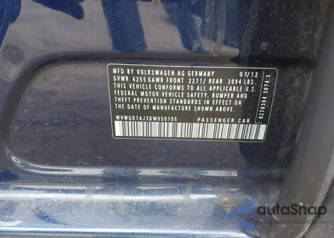 2013 Volkswagen Gti 4-Door из США, поврежденный, VIN WVWGD7AJ3DW050705